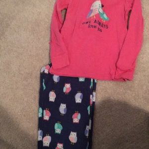 Carters fleece owl print pajamas